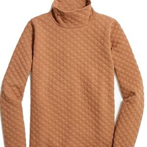J. Crew Quilted Brown Mockneck Sweater